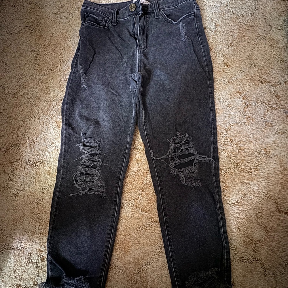 Distressed Black Jeans